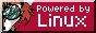 On the left is a picture of Xenia the Linux fox. On the right there is text that says
      'powered by Linux' overlayed on a red background